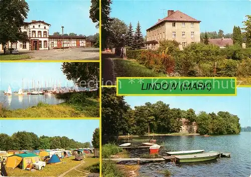 AK / Ansichtskarte Lindow Mark Bahnhof Seglerhafen Gudelacksee Campingplatz Erholungsheim Wilhelm Florin Kloster am Wutzsee Kat. Lindow Mark