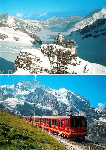 AK / Ansichtskarte Jungfraubahn Fliegeraufnahme Sphinx Aletschgletscher Jungfraujoch  Kat. Jungfrau