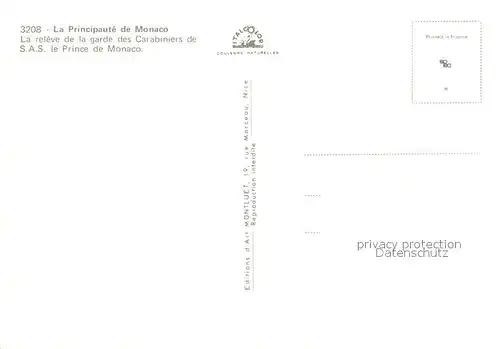 AK / Ansichtskarte Leibgarde Wache Principaute de Monaco Releve de la Garde des Carabiniers  Kat. Polizei