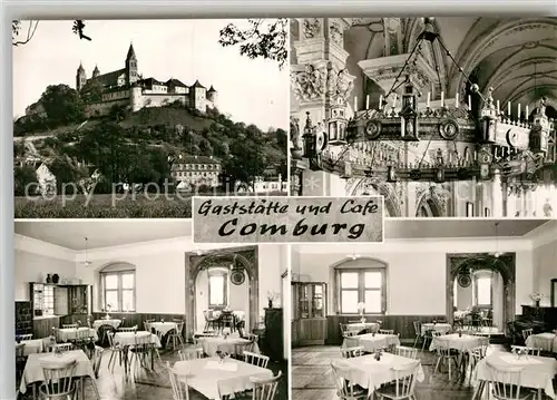 AK / Ansichtskarte Schwaebisch Hall Gaststaette und Cafe Comburg Kronleuchter Kat. Schwaebisch Hall