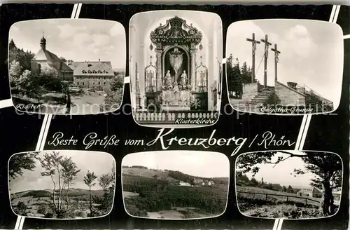 AK / Ansichtskarte Kreuzberg Rhoen Kloster Kirche Golgatha Panoramen Kat. Gersfeld (Rhoen)