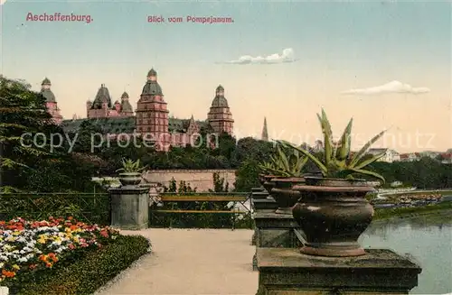 AK / Ansichtskarte Aschaffenburg Main Schloss Blick vom Pompejanum Kat. Aschaffenburg