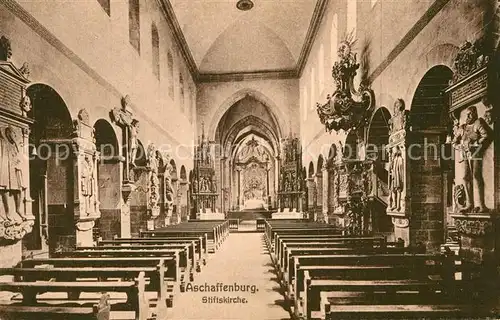 AK / Ansichtskarte Aschaffenburg Main Stiftskirche innen Kat. Aschaffenburg