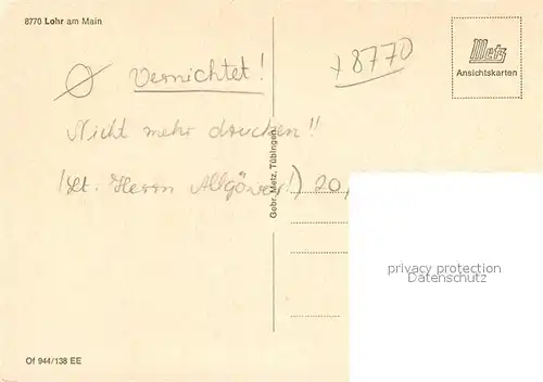 AK / Ansichtskarte Lohr Main Mainbruecke Kirche  Kat. Lohr a.Main