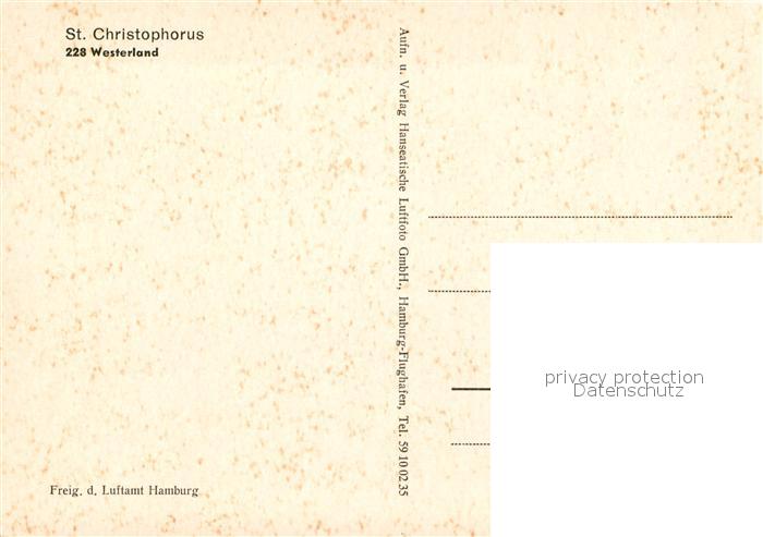 AK / Ansichtskarte Westerland Sylt Fliegeraufnahme St. Christophorus