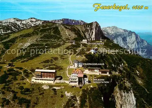 AK / Ansichtskarte Ebensee Oberoesterreich Feuerkogel Fliegeraufnahme Feuerkogelhaus Haus Dachsteinblick Kat. Ebensee Salzkammergut