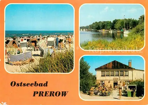 AK / Ansichtskarte Prerow Ostseebad Strand Seglerhafen HO Milchbar am Duenenhaus Kat. Darss