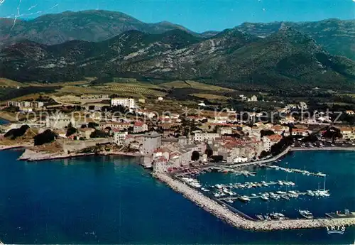 AK / Ansichtskarte Saint Florent Haute Corse Son port de plaisance La ville Vue aerienne Kat. Saint Florent
