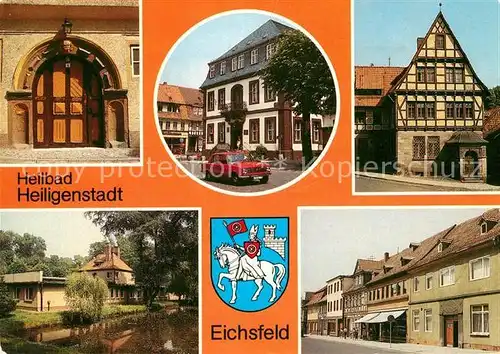 AK / Ansichtskarte Eichsfeld Duderstadt Heilbad Heiligenstadt Portal des Zwelchen Hauses Rathaus Alte Sparkasse Kneippbad Karl Marx Strasse Kat. Duderstadt