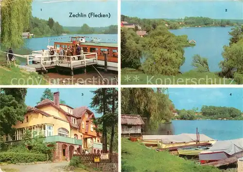 AK / Ansichtskarte Zechlin Flecken Dampferanlegestelle Am Schwarzen See FDGB Erholungsheim Elsenhoehe Seepartie