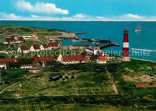 AK / Ansichtskarte Hoernum Sylt Fliegeraufnahme mit Leuchtturm Kat. Hoernum (Sylt)