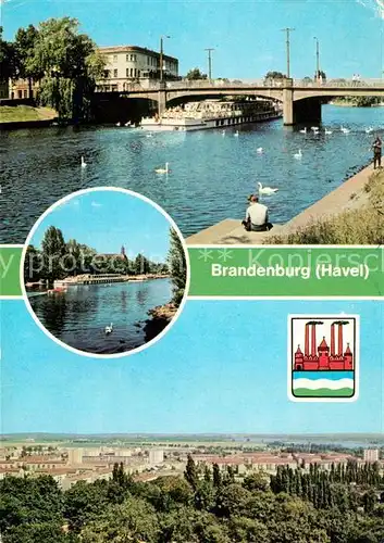 AK / Ansichtskarte Brandenburg Havel MS Aktivist Anlegestelle der Weissen Flotte Blick auf Brandenburg Nord Kat. Brandenburg