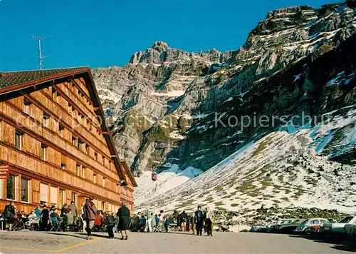 AK / Ansichtskarte Schwaegalp AR Restaurant und Talstation mit Schwebebahn Gyrenspitz Saentis