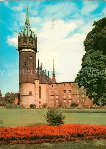 AK / Ansichtskarte Wittenberg Lutherstadt Am Schloss mit Schlosskirche Kat. Wittenberg
