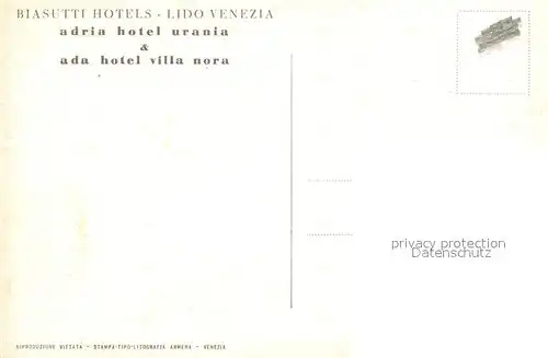 AK / Ansichtskarte Venezia Lido Adria Hotel Urania Ada Hotel Villa Nora
