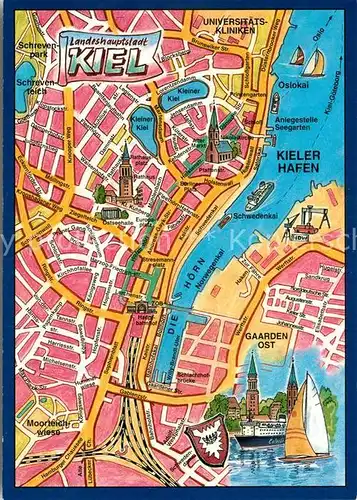 AK / Ansichtskarte Kiel Stadtplan Kat. Kiel
