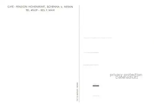 AK / Ansichtskarte Schenna Meran Cafe Pension Hohenwart Kat. Italien