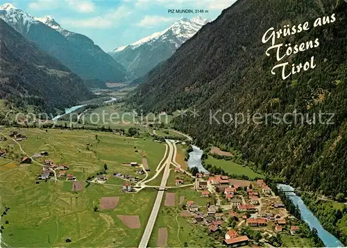 AK / Ansichtskarte Toesens Tirol Fliegeraufnahme Inntal Piz Mundin Kat. Toesens