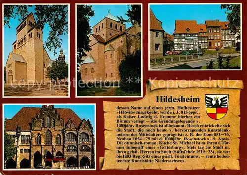 AK / Ansichtskarte Hildesheim Dom Michaeliskirche Hinterer Bruehl Rathaus Kat. Hildesheim