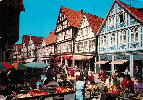 AK / Ansichtskarte Celle Niedersachsen Fussgaengerviertel mit Markt Kat. Celle