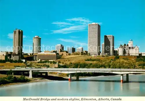 AK / Ansichtskarte Edmonton Alberta MacDonald Bridge and modern skyline Kat. Edmonton