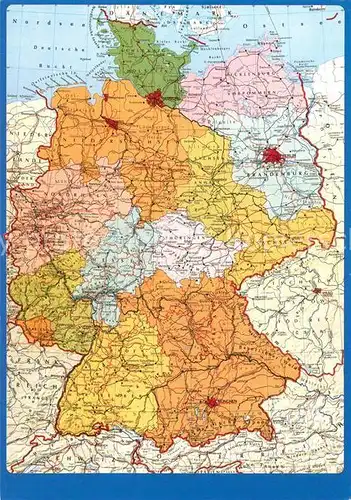 AK / Ansichtskarte Landkarte auf Ak Deutschland  Kat. Besonderheiten