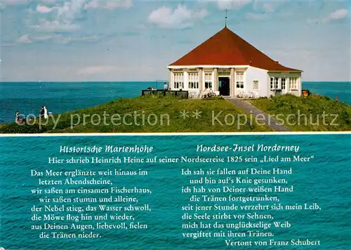 AK / Ansichtskarte Schubert Franz Lied am Meer Marienhoehe Norderney  Kat. Persoenlichkeiten