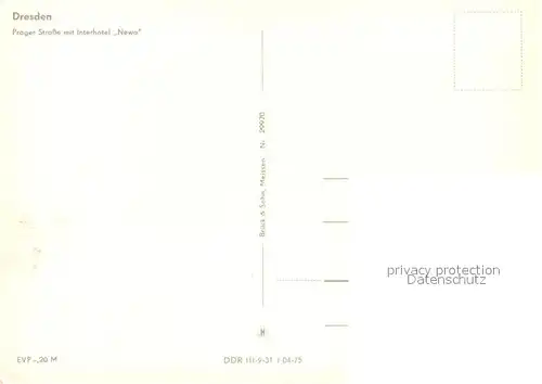 AK / Ansichtskarte Strassenbahn Dresden Prager Strasse Interhotel Newa  Kat. Strassenbahn