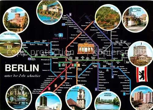AK / Ansichtskarte U Bahn Subway Underground Metro Berlin Linien Netz 