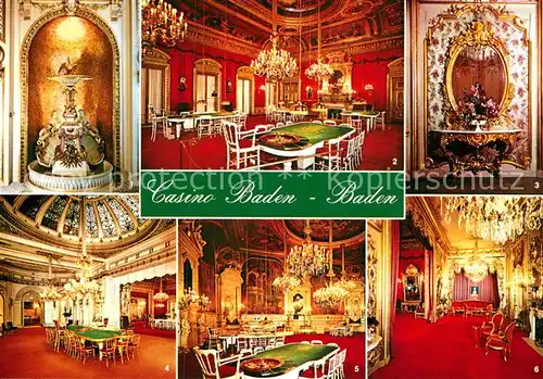 AK / Ansichtskarte Casino Spielbank Baden Baden Roter Saal Salon Pompadour Florentiner Saal  Kat. Spiel