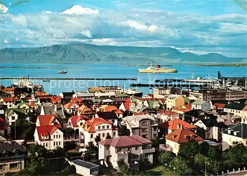 AK / Ansichtskarte Reykjavik Harbour and Mt.Esja / Reykjavík /