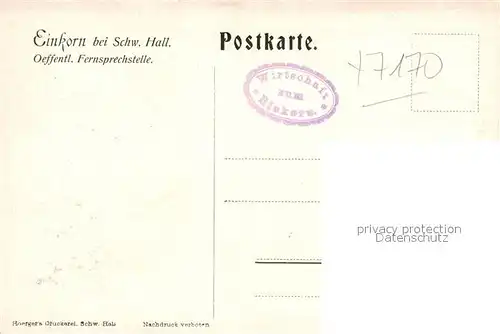 AK / Ansichtskarte Einkorn Schwaebisch Hall Teilansicht  Kat. Schwaebisch Hall