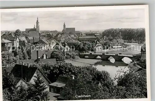 AK / Ansichtskarte Crailsheim Teilansicht mit Jagstbruecke Kat. Crailsheim