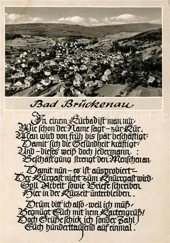 AK / Ansichtskarte Bad Brueckenau Fliegeraufnahme Gedicht Kat. Bad Brueckenau