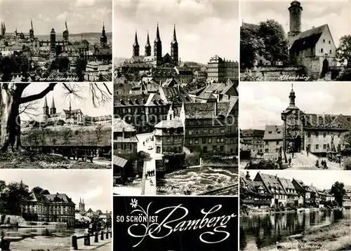 AK / Ansichtskarte Bamberg Vierkirchenblick Michelsberg Concordia Altstadt Dom Altenburg Rathaus Klein Venedig Kat. Bamberg