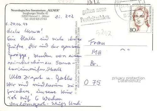 AK / Ansichtskarte Allner Fliegeraufnahme Neurologisches Sanatorium Allner  Kat. Hennef (Sieg)