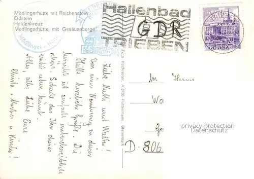 AK / Ansichtskarte Moedlingerhuette Reichenstein oedstein Heldenkreuz 