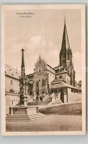 AK / Ansichtskarte Aschaffenburg Main Stiftskirche Stiftsbrunnen Kat. Aschaffenburg