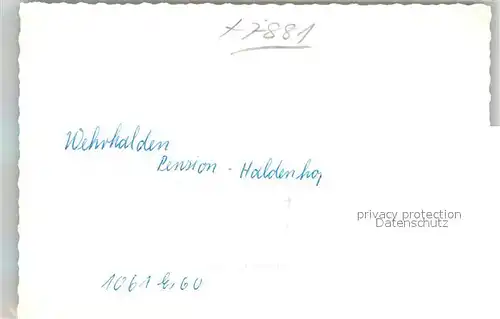 AK / Ansichtskarte Wehrhalden Pension Haldenhof Kat. Herrischried