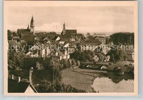 AK / Ansichtskarte Crailsheim Teilansicht mit Jagstbruecke Kat. Crailsheim