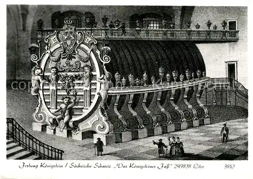AK / Ansichtskarte Koenigstein Saechsische Schweiz Festung Das Koenigsteiner Fass Kuenstlerkarte Kat. Koenigstein Saechsische Schweiz