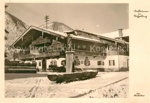 AK / Ansichtskarte Ruhpolding Dorfbrunnen im Winter Kat. Ruhpolding