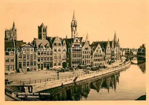 AK / Ansichtskarte Gand Belgien Quai aux Herbes Kat. Gent Flandern