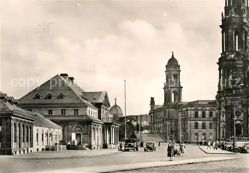 AK / Ansichtskarte Dresden Theaterplatz mit "Italienisches Doerfchen" Kat. Dresden Elbe