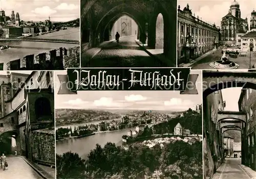 AK / Ansichtskarte Passau Altstadt Stadtpanorama Zusammenfluss von Donau Inn und Ilz Kat. Passau