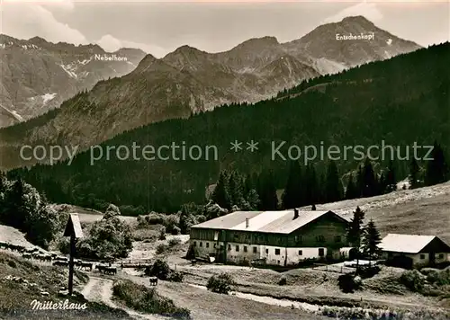 AK / Ansichtskarte Bad Oberdorf Mitterhaus im Retterschwangtal mit Nebelhorn Allgaeuer Alpen Kat. Bad Hindelang