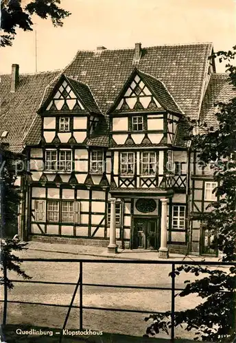 AK / Ansichtskarte Quedlinburg Klopstockhaus Fachwerkhaus Kat. Quedlinburg