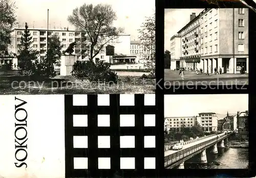 AK / Ansichtskarte Sokolov Teilansichten Denkmal Bruecke Kat. Sokolov