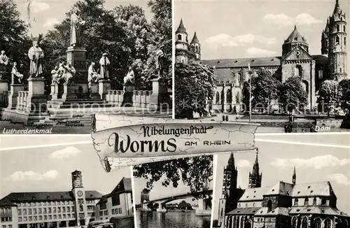AK / Ansichtskarte Worms Rhein Lutherdenkmal Dom Kirche Bruecke Nibelungenstadt Kat. Worms