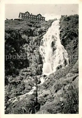 AK / Ansichtskarte Elbfallbaude Riesengebirge Schlesien Labska Bouda Wasserfall Kat. 